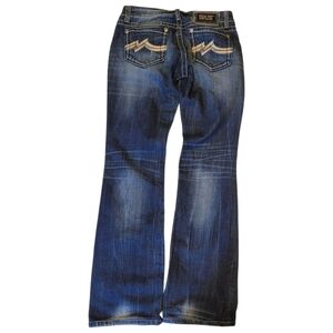 Miss Me low rise bootcut jeans 28 6 Y2K embroidered pocket western boho McBling
